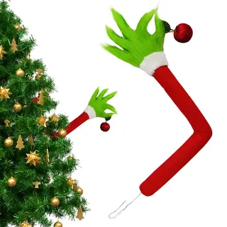 Grin Arme für Weihnachtsbaum, Furry Grüne Grin Elf Ornament Weihnachten Anhänger Deko Lustiger Weihnachtsbaum ​Ornament Anhänger,Grin Weihnachtsbaum Dekoration,für Weihnachtsbäume Xmas Home Party