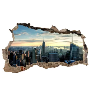 Finest-Folia Selbstklebender Wandsticker Wandpaneel Wandsticker Wanddekoration Stadtlandschaft Abenteuer Dekorationsstück H 60 x B 100 Schlafzimmer Wohnzimmer (WL08 New York)