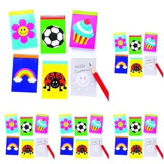 Baker Ross AW733 Bäcker Ross Bunte Notizblöcke (12 Stück) Perfekt für Goodie Bags, Halloween Party Favors, Pinata Filler oder Geburtstagsgeschenk, Sortiert, 12 Pack (Packung mit 5)