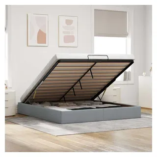 vidaXL Ottoman-Bett ohne Matratze Hellgrau 180x200 cm Stoff