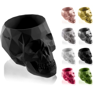 CONCRETTE Blumentopf Blumenkübel Zement-Pflanzkübel Übertopf aus Beton Skull Low-Poly Ø 5 cm/Ø 7,6 cm/Ø 11 cm/Ø 24 cm | 17 Farben