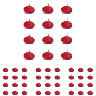DONAU HOME Set Schwimmkerzen/Rot / 12 Stück / 2,8 x Ø 4,8 cm / 4 Stunden Brenndauer/Schwimmkerze Wachs Sans parfum/Schwimmende Warme Teelichter Kerzen/für Abendessen, Hochzeit, Valentinstag