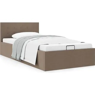 vidaXL Stauraumbett Hydraulisch Taupe Stoff 100×200 cm - Taupe