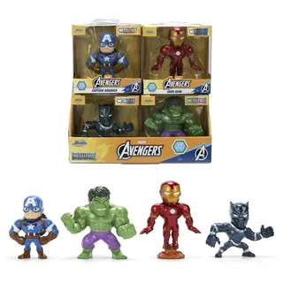 Jada Toys Marvel Avengers Figur (1 Stück) - 1 von 4 Sammelfiguren aus Metall (Ironman, Captain America, Hulk, Black Panther) für Fans und Sammler ab 8 Jahre, Auswahl per Zufallslos, 6,5 cm, Welle 2