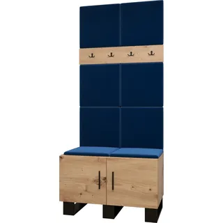 Garderobe ARTIN Set 4 mit gepolsterten Paneelen Industrial Design