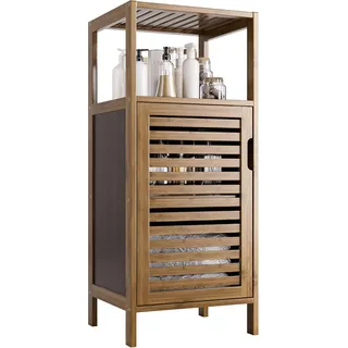 Freistehender Bambus-Voratskasten - Badezimmerkasten für Wohnzimmer, Küche und Schlafzimmer - Walnuss