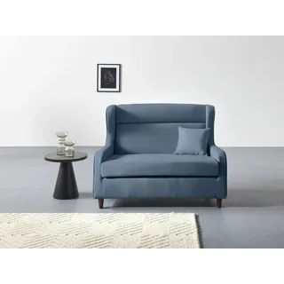 Collection AB Ohrensessel Mike Polyester 130 x 90 x 90 cm Blau mit Zierkissen