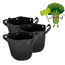 honju Home Grow-Bag - Stofftopf 11l Volumen (3er Pack) [Pflanzsack, Pflanzgefäße für Draussen mit verstärken Löchern zum Runterbinden, Besseres Wurzelwachstum, Vermeidung von Staunässe] schwarz