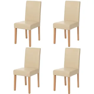 Mendler Esszimmerstuhl Littau Kunstleder beige 4er Set