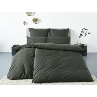 LeGer Home by Lena Gercke Bettwäsche »Anisa in Gr. 135x200, 155x220 cm oder 200x200« 2 tlg. Bettwäsche aus Baumwolle, unifarbene Bettwäsche mit Reißverschluss, grün