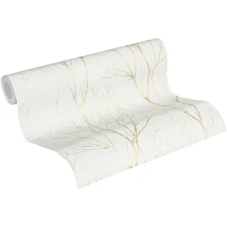 A.S. Création Vliestapete Blooming Zweige Creme, Metallic FSC®