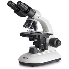 Durchlichtmikroskop [Kern OBE 108] Das Robuste für Anwendung in Schule, Ausbildung oder Labor, Optisches System: Achromatisch, Tubus: Binokular, Objektiv: 4x / 10x / 20x / 40x, Beleuchtung: 3W LED