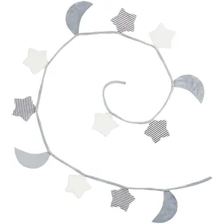 Patinio Babywanddeko , Weiß, Hellgrau, Dunkelgrau , Textil , 15x200 cm , Babymöbel & Kindermöbel, Babyzimmer, Kinderzimmer Deko