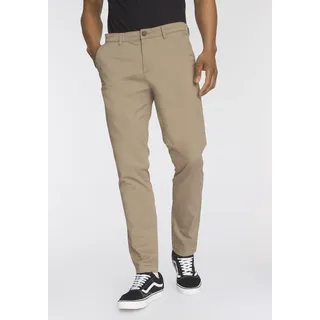 Chinohose JACK & JONES "JPSTMARCO mit schmalem Bein und pflegeleichtem Stoff", Herren, Gr. 34, Länge 32, beige, Twill, Obermaterial: 98% Baumwolle, 2% Elasthan, unifarben, washed, schmal lang, Hosen Chinohose, washed, modisch, schmal, Baumwollmischung, Topseller