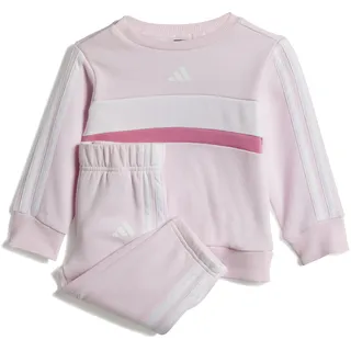 adidas Seasonal Essentials Tiberio 3 Stripes Fleece Crew Set clear pink/pink fusion/white, (A2JM) 80