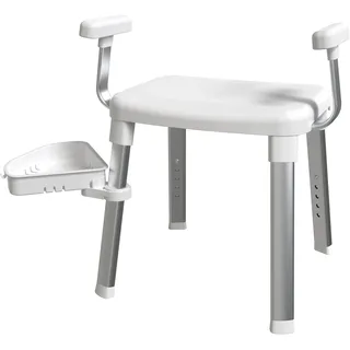 Bischof Dusch- und Badhocker »Tray Comfort« belastbar bis 150 kg Mit schwenkbarer Ablage 28x21cm und 360° drehbarer Sitzfläche, weiß