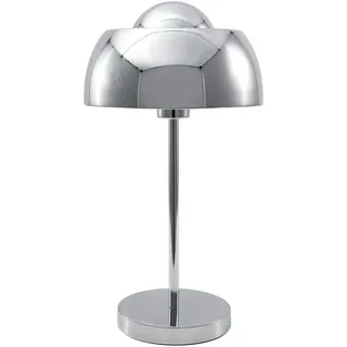 BELIANI Tischlampe Silber Metall 44 cm runder Schirm Kabel mit Schalter Industrie Look - Silber