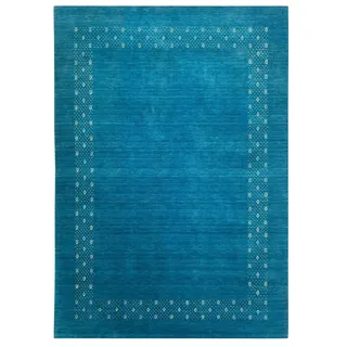 WAWA TEPPICH Gabbeh Teppich 100% Wolle Gold Orientteppich Handgewebt Brücke AC5 (Blau, 170x240 cm)