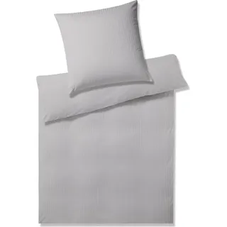 elegante Mako-Jersey-Bettwäsche Solid Stripe Farbe Greige Größe 40x80 155x200cm