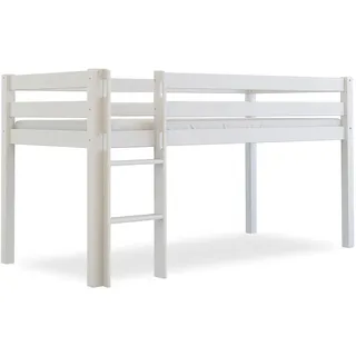 Betten-ABC Hochbett Sam 90 x 200 cm Buche massiv lackiert weiß