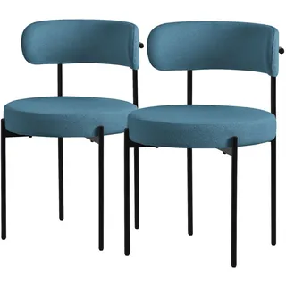 ML-Design Esszimmerstuhl Teddystoff Blau 2