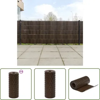 The Living Store Balkon-Sichtschutze 10 Stk. Braun Schwarz 255x19 cm Poly Rattan