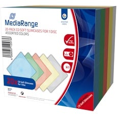 MediaRange CD-Leerhülle, schmal, für 1 Disc, 5mm, farbig sortiert, 20er Pack