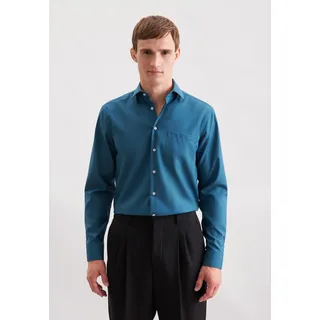 Businesshemd SEIDENSTICKER "Schwarze Rose", Herren, Gr. M39, normale Ärmellängen, grün (sage grün), 100% Baumwolle, unifarben, regular fit, 2-Knopf-Manschette, Hemden Businesshemd, Regular 1/1 Kentkragen Uni