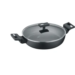 BERNDES Servierpfanne b.smart Ø28cm mit Deckel - Schwarz