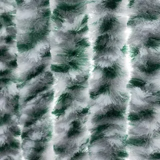 Moritz Flauschvorhang aus Chenille 90 x 200 cm weiss/silber/grün meliert Türvorhang als Fliegenschutz Insektenschutz für Camping Wohnwagen - Weiß, Silber, Grün