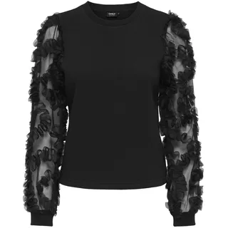 ONLY Damen Onllavin L/S O-Neck Mix SWT, Black, M