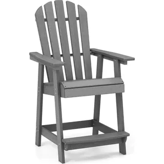 Costway Hoher Adirondack Stuhl 85 x 85 x 119 cm grau