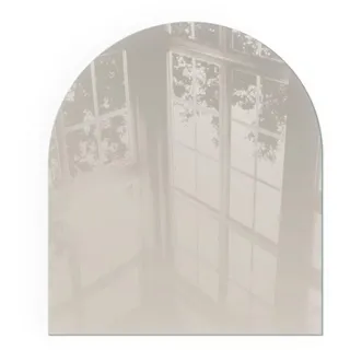 Tulup Kaminbodenplatte Glas 80 x 70 x 0,4 cm Hellcreme