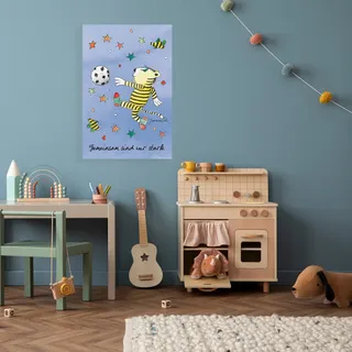 LuckyLinde Leinwandbild »Der kleine Tiger mit Fußball - Gemeinsam stark« Ente Enten Figuren Filmfiguren Motivationsbilder Schriftzug Sport Sprüche Tiere Tiger little star 1 Stk. tlg. Exklusive JANOSCH Kindermotive, bunt