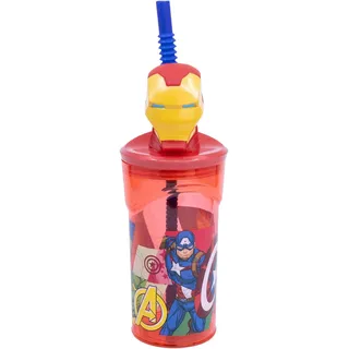 Stor Becher mit Strohhalm 0,36 l Rot 6 St.