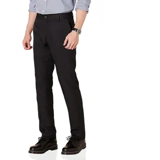 Amazon Essentials Herren Slim Fit Flat-Front Kleid Hose, Schwarz, 30W x 29L