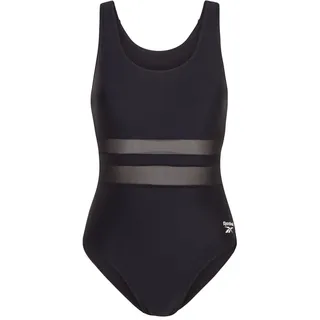Reebok Badeanzug »Annia« 1 Stk. tlg. mit Knitter- und Abriebsfestigkeit, Mesh-Einsatz vorne, basic schwarz