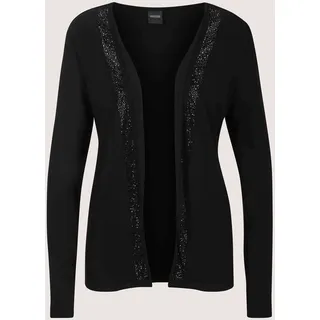 Langarmshirt MADELEINE "Shirtjacke Offene, leichte Jacke in weiter Form", Damen, Gr. 46, schwarz, Obermaterial: 95% Viskose CV. 5% Elasthan EL., Modern, schmal, Shirts Langarmshirt, Funkelnde Steine