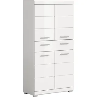 INOSIGN Midischrank INOSIGN "SIENA, Breite 74cm, 4 Türen, 1 Schubkasten, 4 Fächer, MDF-Front", weiß (weiß nb, weiß hochglanz mdf tz), B:74cm H:141cm T:31cm, FSC-zertifizierter Holzwerkstoff, Schränke, Midischrank, in verschiedenen Farben erhältlich, Badmöbel, 