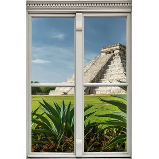 queence Wandsticker »Chichen« Wandsticker, Wandbild, selbstklebend, 3D, Fenster, grün
