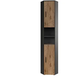 Vicco Hochschrank Irma, 33 x 192 cm mit 2 Türen, Anthrazit/Artisan - Grau