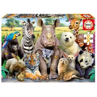 Educa Borras S.A.U. Educa - Kinderpuzzle Lustige Zootiere 300 Teile Puzzle | Tierpuzzle, Zoo, Kinderpuzzle Tiere | ab 6 Jahren (15908)