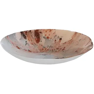 BigBuy Home Tischmitte, Lachs, Glas, 39 x 39 x 6,5 cm
