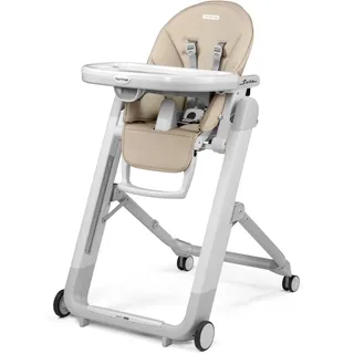 PEG Siesta Follow Me Hochstuhl ab Geburt, Neigbar mit Liegefunktion, Doppelttablett, 9 Höhenstufen, 4 Räder, Faltbar und Kompakt, 0-3 Jahre (0-15 kg), Astral