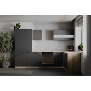 Respekta Winkelküche L-Form 310 cm Grau