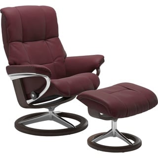 Stressless® Relaxsessel »Mayfair«, (Set, Relaxsessel mit Hocker), mit Hocker, mit Signature Base, Größe S, M & L, Gestell Wenge, rot