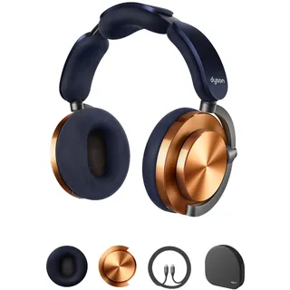 Dyson OnTracTM kabelloser Kopfhörer mit aktiver Geräuschunterdrückung und bis zu 55 Stunden Akkulaufzeit - Nachtblau/Kupfer