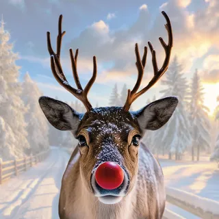 younikat Fensterbild Weihnachten Rentier I Rudolf mit roter Nase I statisch haftend I wiederverwendbar I dv1515