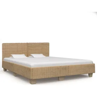 Bettrahmen Handgewebt Echtes Rattan 180×200 cm - Braun, Bunt