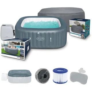 Bestway Lay-Z-SPA WLAN-Whirlpool Hawaii HydroJet Pro 180 x 180 x 71 cm, eckig + Xtras EnerySense Thermo-Komplettabdeckung 180 x 180 x 71 cm, eckig